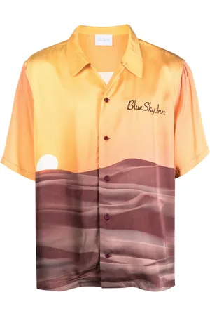 BLUE SKY INN Camisa manga corta con estampado de paisaje