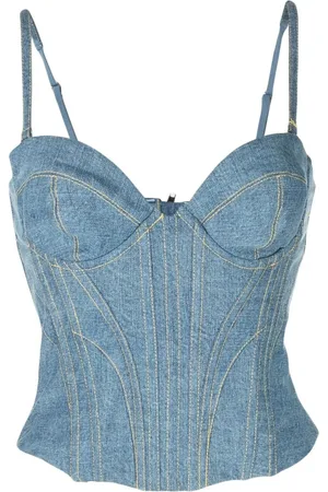 FLEUR DU MAL Top de mezclilla estilo bustier