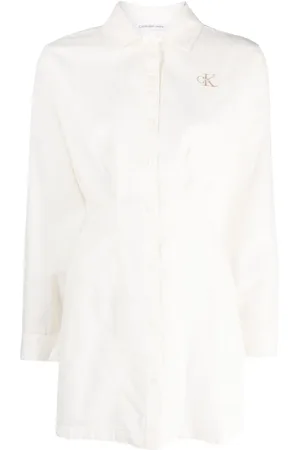 Calvin Klein Vestido camisero con logo bordado