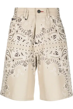 Philipp Plein Shorts de mezclilla con estampado de bandana
