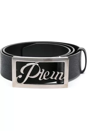 Philipp Plein Hombre Cinturones - Logo-buckle Saffiano leather belt