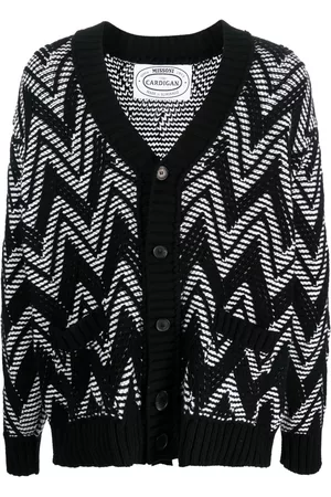 Missoni Hombre Cárdigans - Zigzag- embroidered wool cardigan