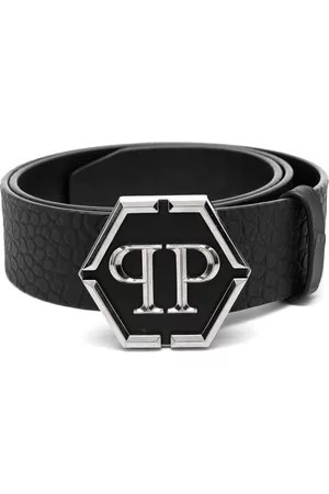 Philipp Plein Hombre Cinturones - Logo-buckle leather belt