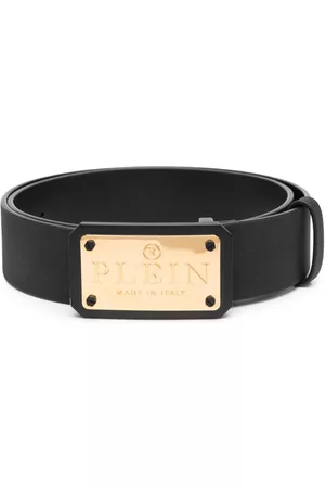 Philipp Plein Hombre Cinturones - Logo-plaque leather belt