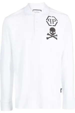 Philipp Plein Playera tipo polo manga larga con logo