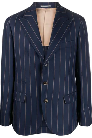Brunello Cucinelli Blazer con rayas diplomáticas estampadas