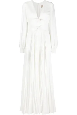 Elie saab Vestido de fiesta plisado manga larga