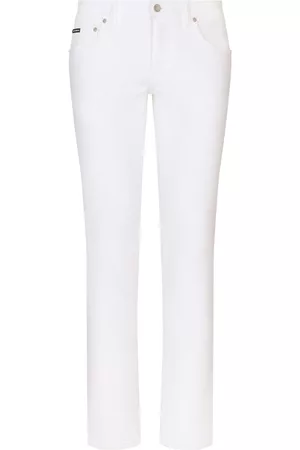 Dolce & Gabbana Hombre Skinny - Logo-plaque stretch-cotton skinny jeans