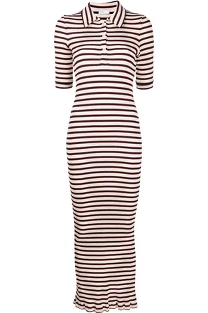 ROSETTA GETTY Vestido camisero a rayas con diseño tipo polo
