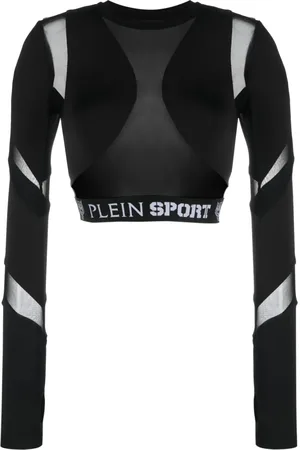 Philipp Plein Top manga larga con aberturas