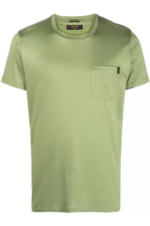 MOORER Playera satinada con cuello redondo