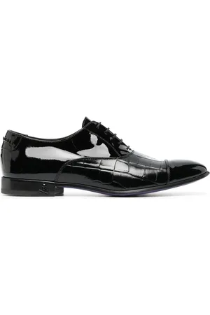 Philipp Plein Zapatos oxford con efecto de piel de cocodrilo