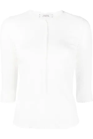 Dorothee Schumacher Playera Henley con ribete de encaje