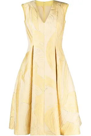 TALBOT RUNHOF Vestido acampanado con cuello en V