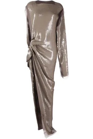 Rick Owens Vestido asimétrico bordado con lentejuelas