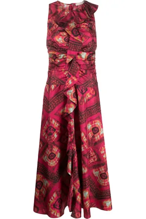 ULLA JOHNSON Vestido midi de seda Othella