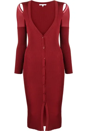 Patrizia Pepe Vestido estilo cárdigan tejido de canalé