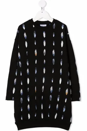 MARCELO BURLON Vestido estilo sudadera con motivo de plumas