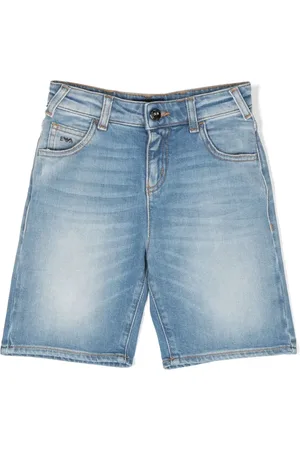 Emporio Armani Shorts de mezclilla con placa del logo
