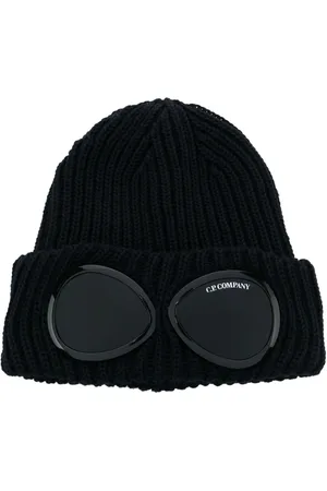 C.P. Company Gorro tejido de canalé con detalle de lente