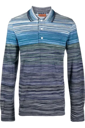 Missoni Playera tipo polo manga larga con motivo de rayas