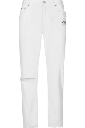 Dolce & Gabbana Hombre Skinny - Jeans slim con detalles rasgados