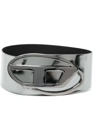 Diesel Mujer Cinturones - D logo-buckle leather belt