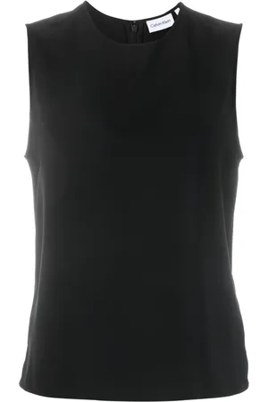 Calvin Klein Top sin mangas con cuello redondo