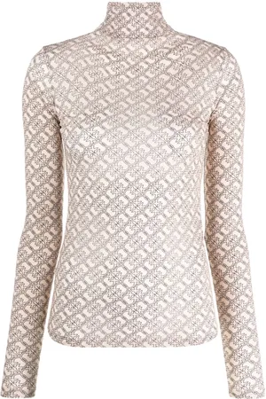 Pinko Top semitransparente con logo estampado
