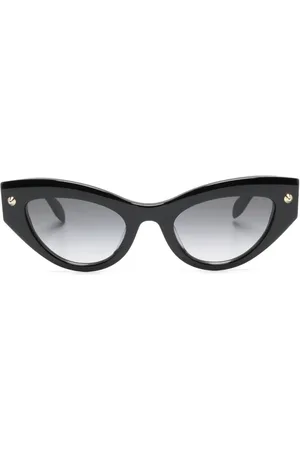 Alexander McQueen Lentes de sol cat eye con aplique