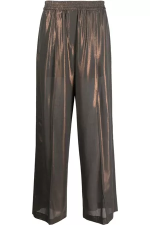 Brunello Cucinelli Pantalones anchos con efecto