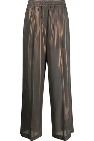 Brunello Cucinelli Pantalones anchos con efecto