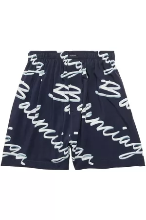 Balenciaga Hombre Shorts - Shorts de pijama con logo