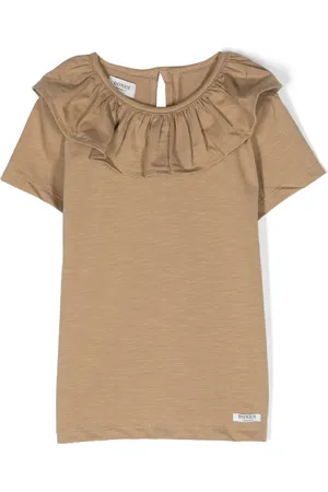 Donsje Playera con volantes en el cuello