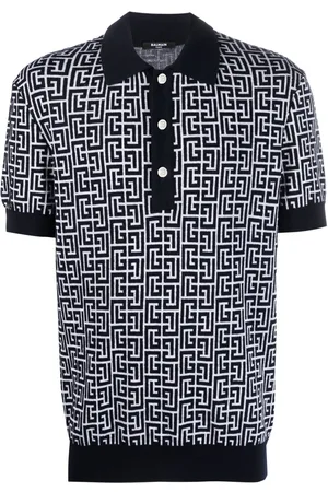 Balmain Playera tipo polo con monograma estampado