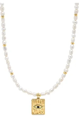 Nialaya Collar con perlas y ojo turco