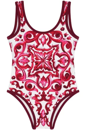 Dolce & Gabbana Trajes de baño completos - Majolica-print stretch swimsuit
