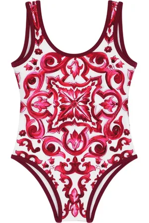 Dolce & Gabbana Traje de baño stretch con estampado Mayólica