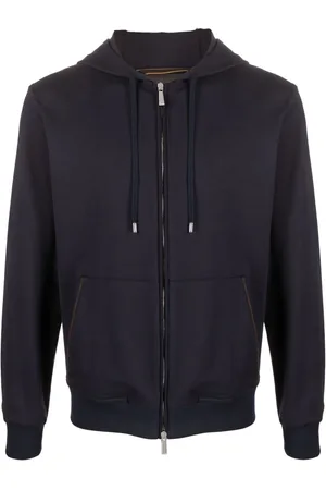 MOORER Hoodie con cierre y cordones