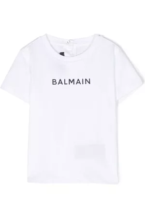 Balmain Playeras originales - Logo-flocked cotton T-shirt