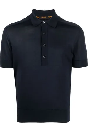 MOORER Playera tipo polo de seda semitransparente
