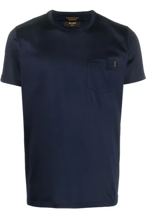 MOORER Playera satinada con cuello redondo