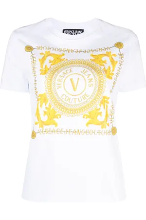 VERSACE Playera con estampado Logo Couture