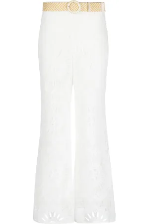 ZIMMERMANN Pantalones anchos con encaje floral