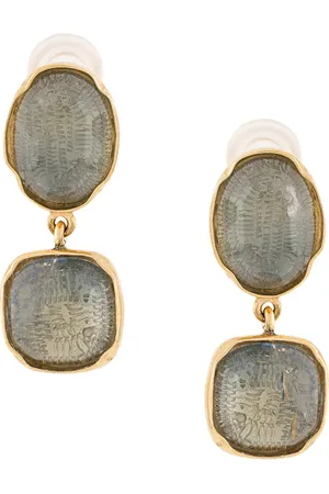 Goossens Aretes de cabujón bañados en oro