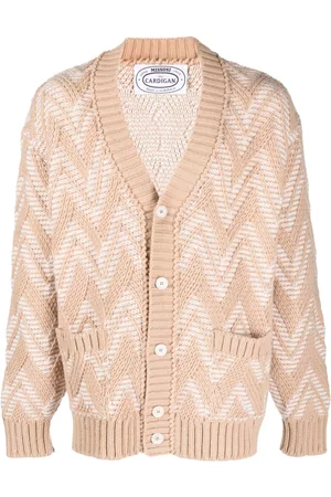 Missoni Hombre Cárdigans - Cárdigan de tejido chevron con cuello en V