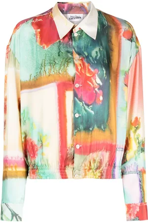 Jean Paul Gaultier Camisa de seda con estampado abstracto