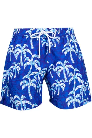 Kiton Hombre Ropa de playa - Shorts de playa con palmeras estampadas