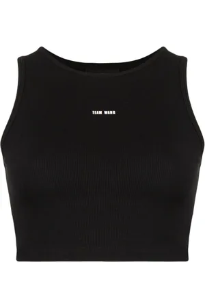TEAM WANG design Top corto con logo estampado