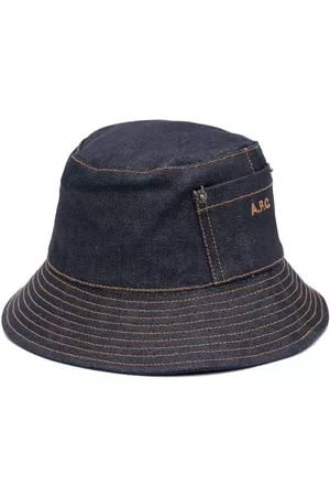 A.P.C. Mujer Sombreros - Logo-embroidered denim bucket hat